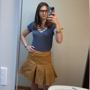 J.Crew khaki beige pleated chino mini skirt 4